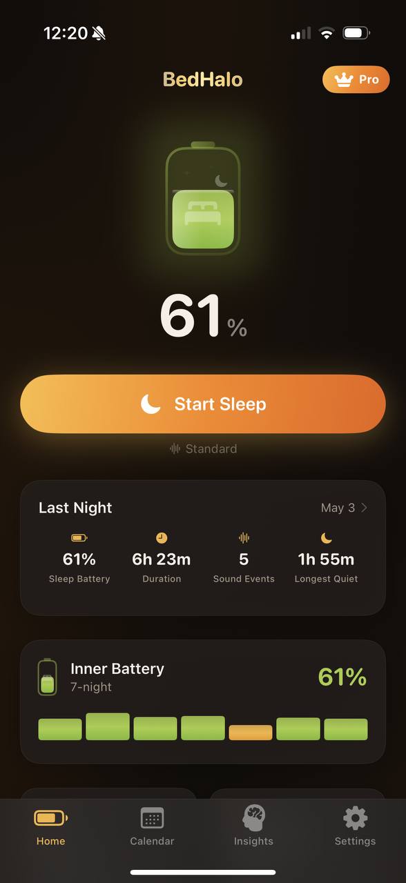 BedHalo app home screen preview
